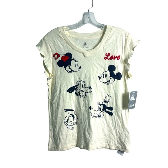 NWT Disney Store Mickey Mouse and Friends Ruffle Sleeve T Shirt Size Small - Picture 1 of 7